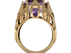 beautyful ring with emerald gem 3D Print Model