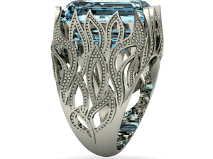 beautyful ring with emerald gem 3D प्रिंट मॉडल