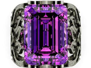 beautyful ring with emerald gem 3D Print Model