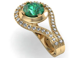 fashion earring with gems 3D Model