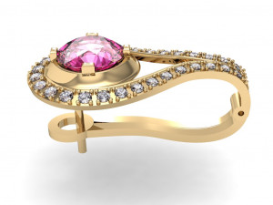 fashion earring with gems 3D Model