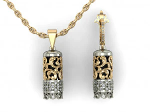 eastern earrings and pendant 3D Print Model
