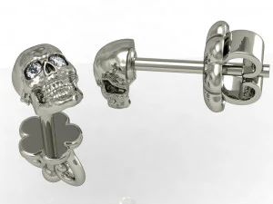 stud earring human scull 3D Print Model