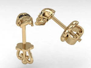 stud earring human scull 3D Print Model