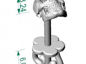 stud earring human scull 3D Print Model