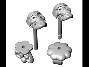 stud earring human scull 3D Print Model