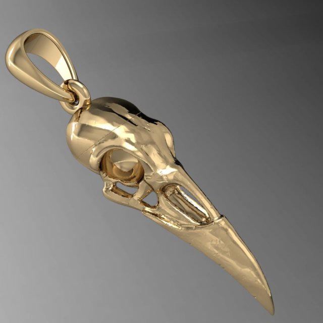 raven skull 3D Baskı Modeli .c4d .max .obj .3ds .fbx .stl .blend 