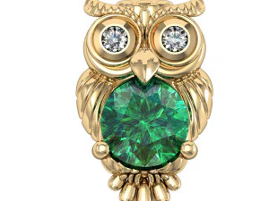 fashion earring owl with gems 3D Print Model