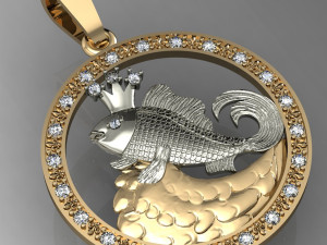 gold fish pendant 3D Print Model
