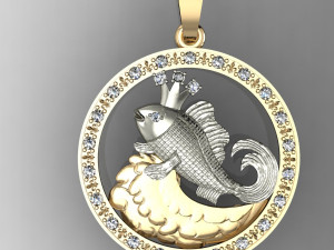 gold fish pendant 3D Print Model