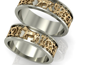 engagement rings lion and lioness 3D प्रिंट मॉडल