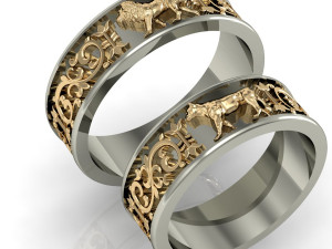 engagement rings lion and lioness 3D प्रिंट मॉडल