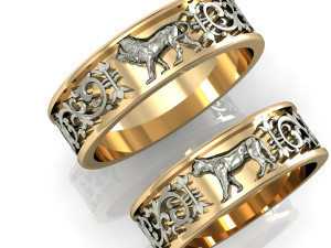 engagement rings lion and lioness Modèles 3D en vedette