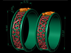 engagement rings lion and lioness 3D प्रिंट मॉडल