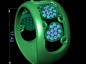 ring with moving hearts 3Dプリントモデル