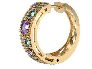 fashion earring with gems 3D Print Model