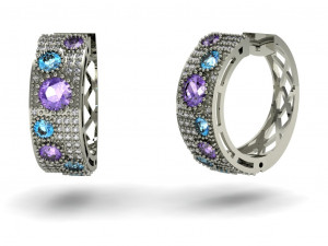 fashion earring with gems 3D 프린트 모델
