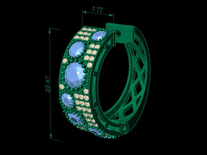 fashion earring with gems 3D Print Model
