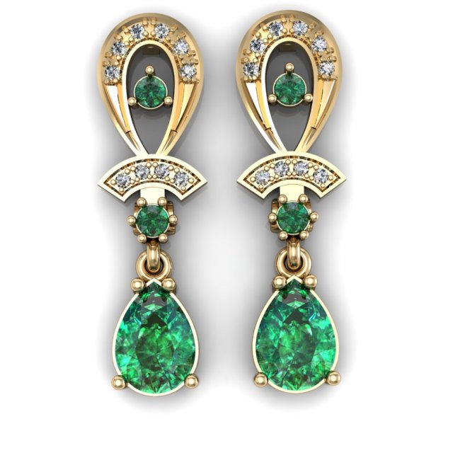 fine earrings with precious stonesfine earrings with precious stonesfine earrings with precious ston 3D Print Model .c4d .max .obj .3ds .fbx .stl .blend 