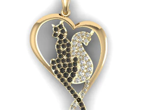 beautyful pendant cat and cat 3D Print Model