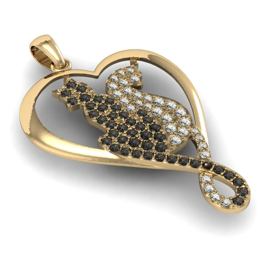 beautyful pendant cat and cat 3D Print Model .c4d .max .obj .3ds .fbx .stl .blend 