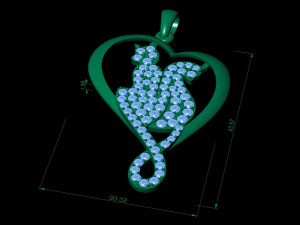 beautyful pendant cat and cat Modelo de Impressão 3D