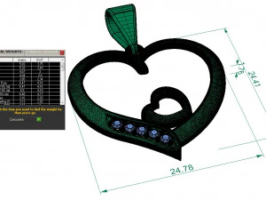 beautyful pendant hearts 3D Print Model