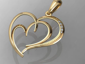 beautyful pendant hearts 3D Print Model