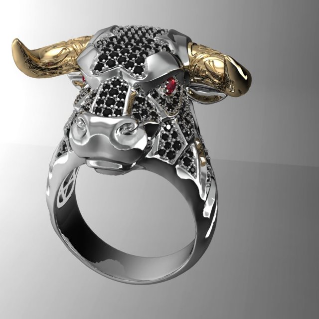 male ring bull 3D printmodel .c4d .max .obj .3ds .fbx .stl .blend 