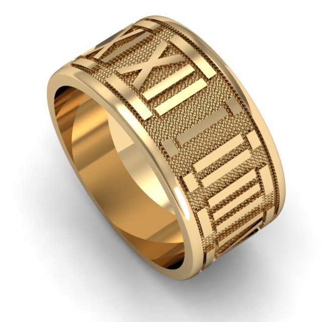 ring with roman numerals Model do druku 3D .c4d .max .obj .3ds .fbx .stl .blend