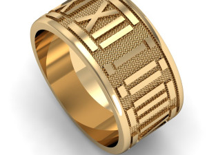 ring with roman numerals 3D Print Model