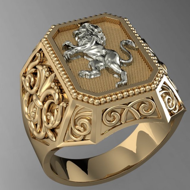 Fredrick Grove Lion Signet Ring | Liberty