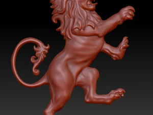 lion heraldic 3D Print Model