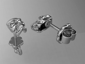 earrings with a skull Modelo de impresión 3D