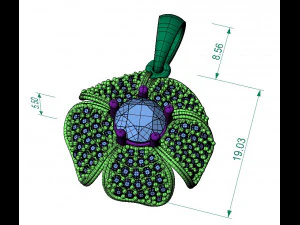 beautiful pendant flower 3D Print Model