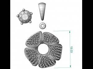 beautiful pendant flower 3Dプリントモデル