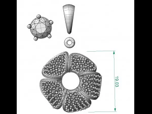 beautiful pendant flower 3D Print Model