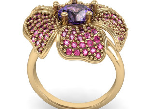beautiful ring flower Model Cetak 3D