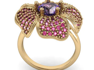 beautiful ring flower 3D Print Model
