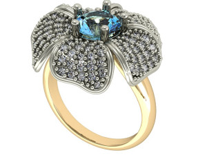 beautiful ring flower Model Cetak 3D