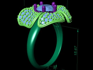 beautiful ring flower 3D Print Model
