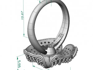 beautiful ring flower 3D Print Model