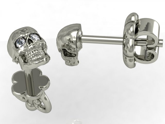 stud earring human scull 3D Принт Модель .c4d .max .obj .3ds .fbx .stl .blend 