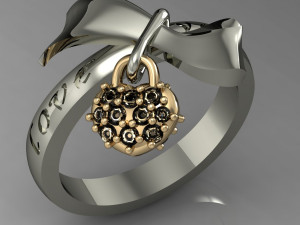 ring with heart 3D 프린트 모델