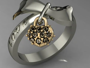 ring with heart 3D Print Model