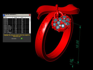 ring with heart 3D 프린트 모델