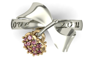 ring with heart 3D 프린트 모델