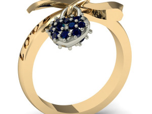ring with heart 3D 프린트 모델