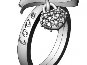 ring with heart 3D 프린트 모델