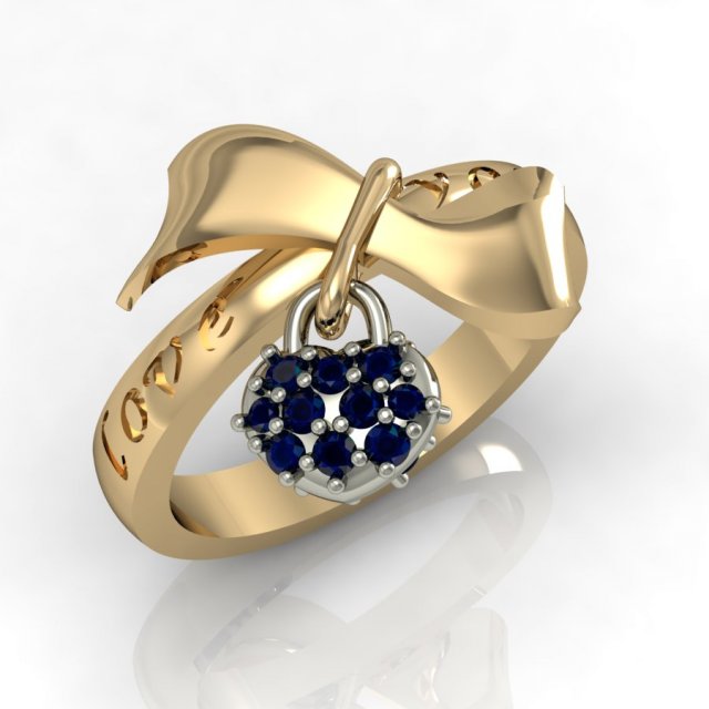 ring with heart 3D 프린트 모델 .c4d .max .obj .3ds .fbx .stl .blend 